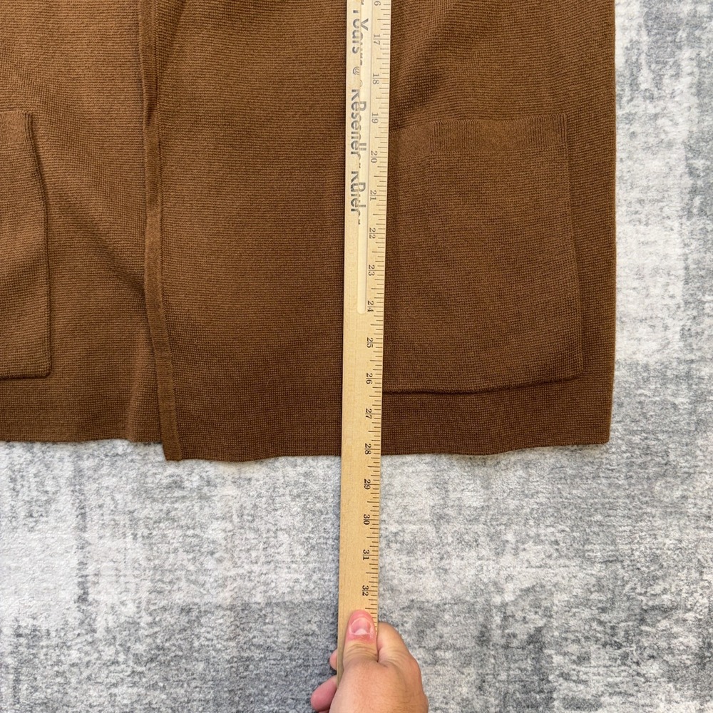 J Crew Eloise Sweater Blazer Women Medium Brown Knit Open Front Cardigan Pockets - Picture 8 of 10